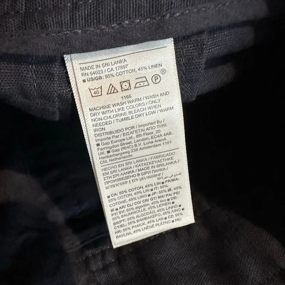 Banana Republic Mya Cotton Linen Cargo Pant Navy Blue 12